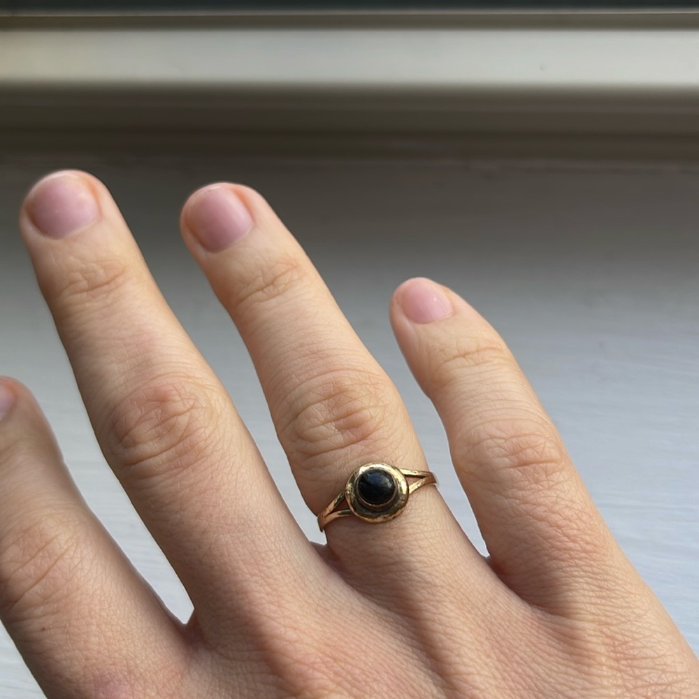14k stamped onyx ring
